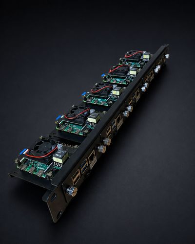 Raspberry Pi 4 Five-Node Rack Mounted Cluster